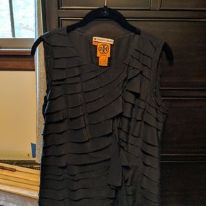 Silk ruffle tank. Tory Burch.